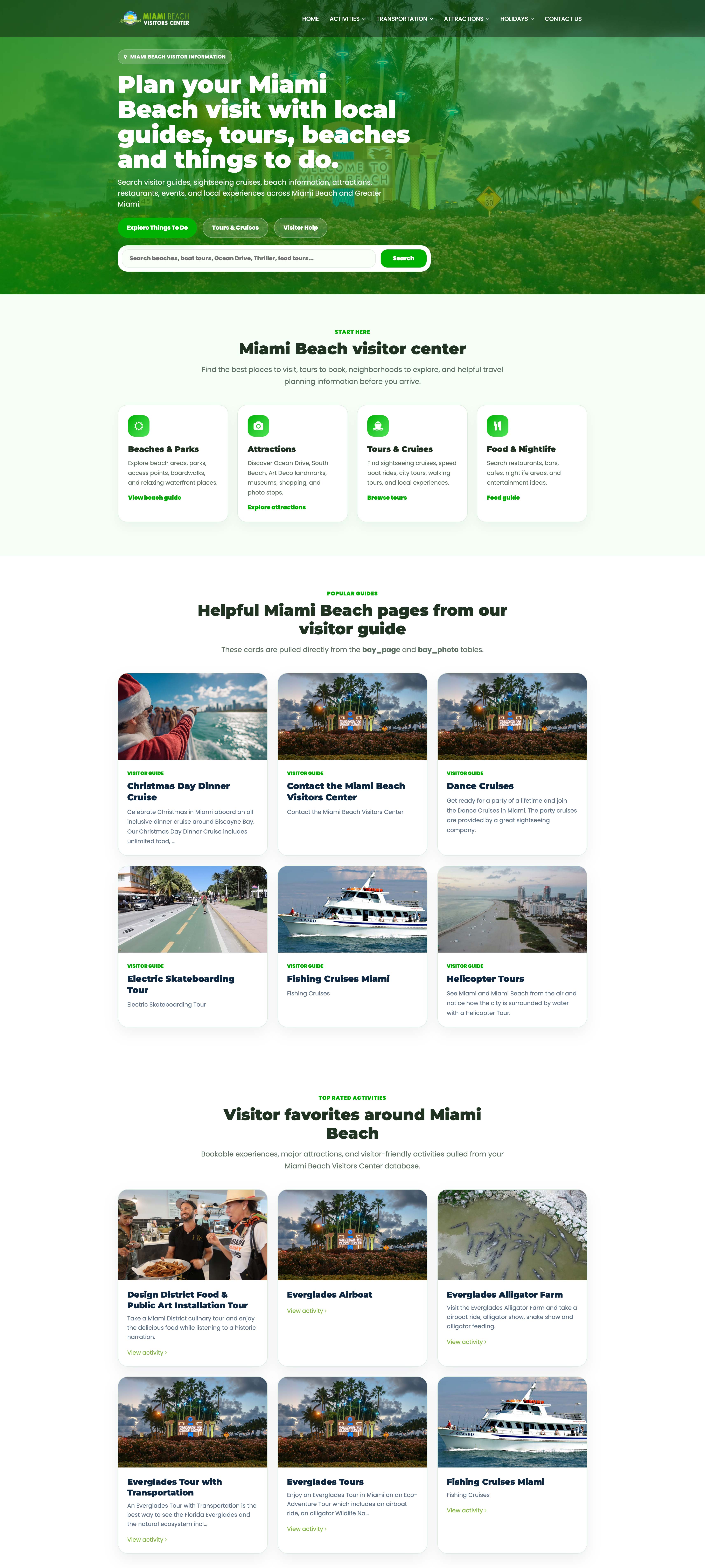 Miami Beach Visitors Center travel and visitor information website