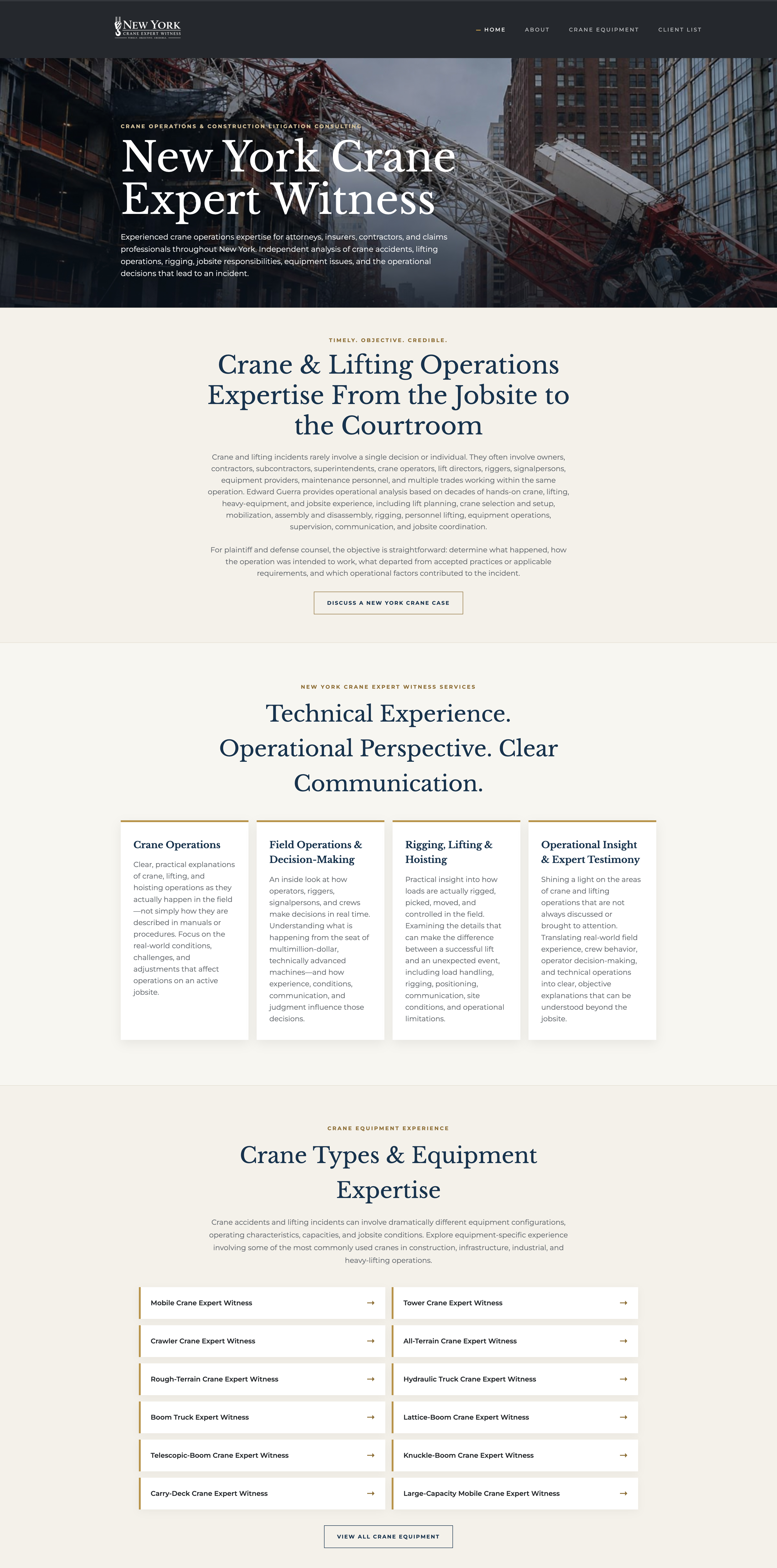 New York Crane Expert Witness website designed by The Unies Production